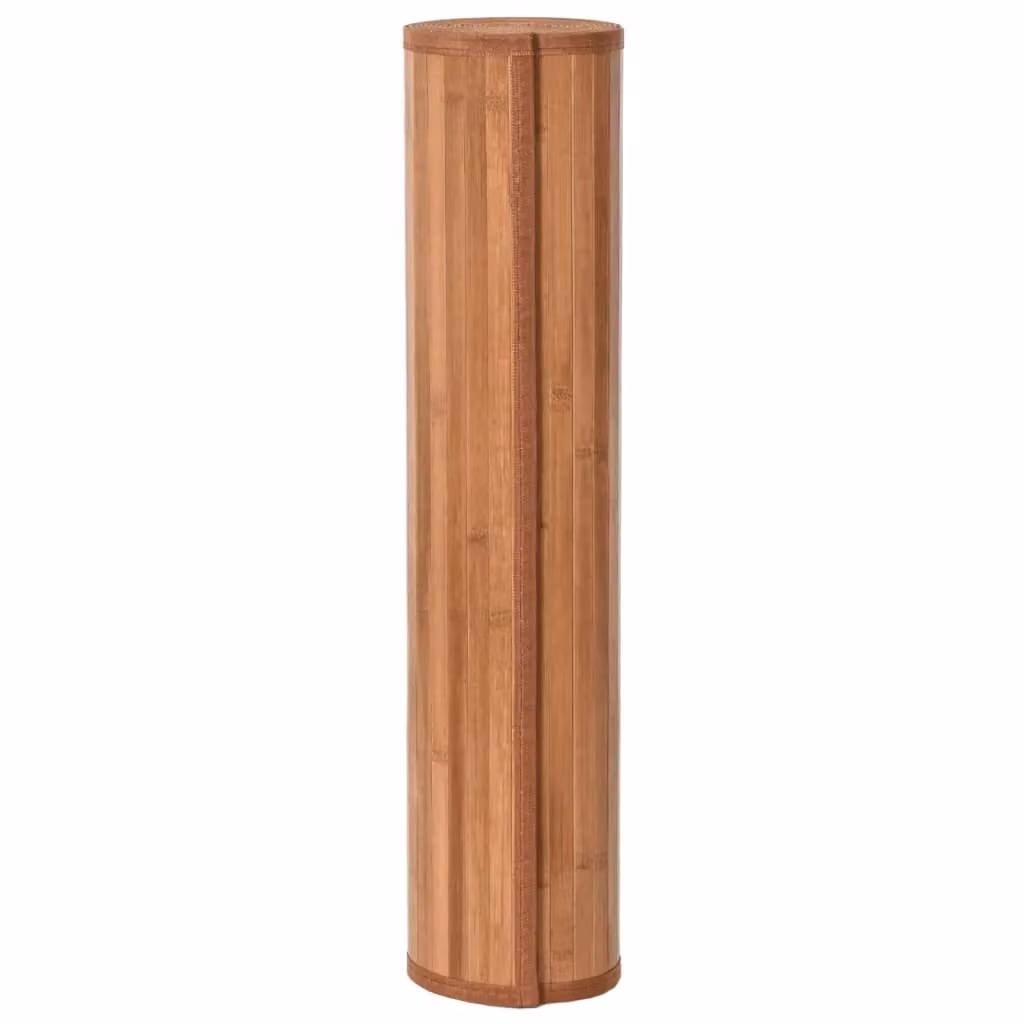 Berkfield Home Square Bamboo Rug in Brown, W/D/H: 100 x 100 x 1 cm – 2