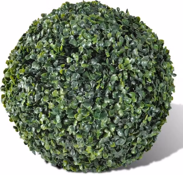 Berkfield Home Green Boxwood Ball Artificial Leaf Topiary, 2 Pack, Diameter: 27 cm