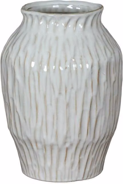 Hill Interiors Numa Ople White Ceramic Abstract Round Tabletop Vase