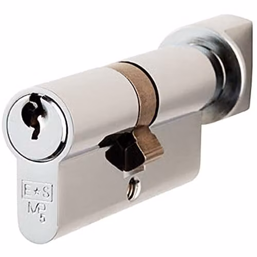 Loops 70mm Euro Cylinder and Thumbturn Lock in Polished Chrome, Keyed to Differ