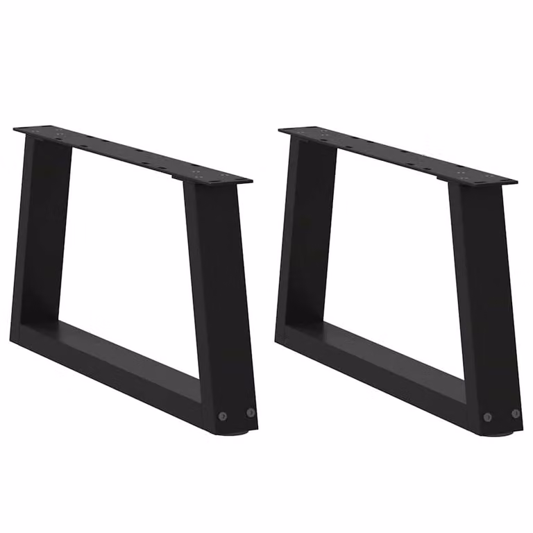 Berkfield Home V-Shape Dining Table Legs, 2 Piece Black Steel Set, H: 70 cm, W: 30-31.3 cm