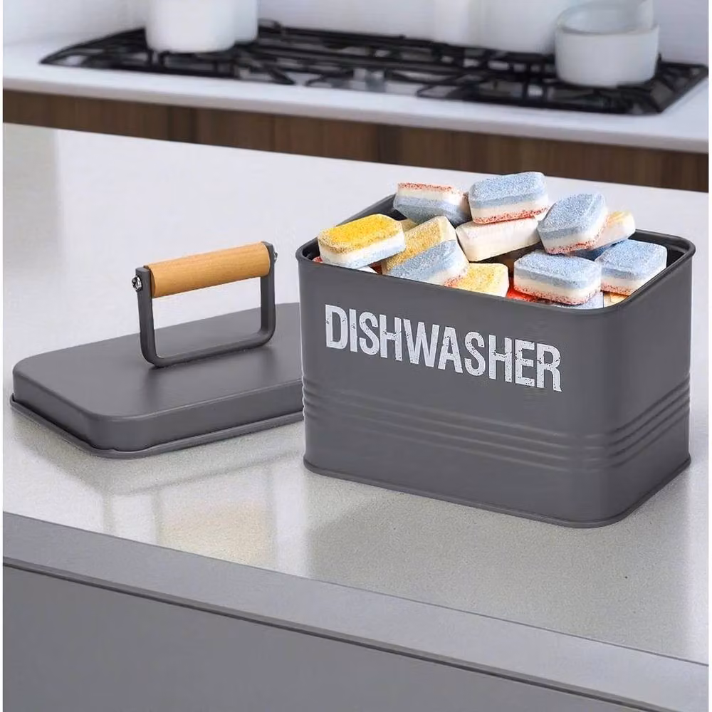 EONLION Metal Laundry and Kitchen Tin in Grey, Width: 100 cm – 3