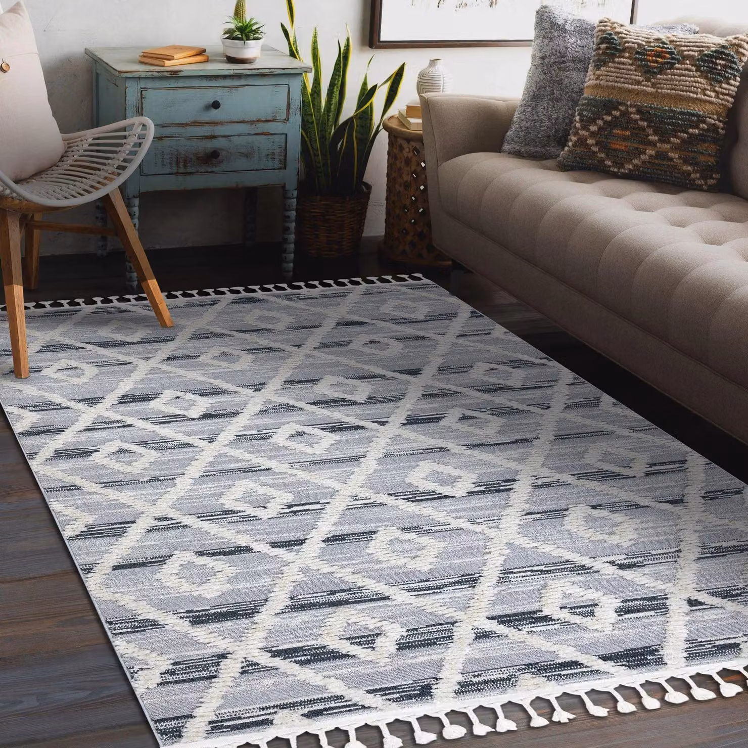 RugsX Sevilla Moroccan Style Grey Rug, W: 160 cm, L: 220 cm – 2