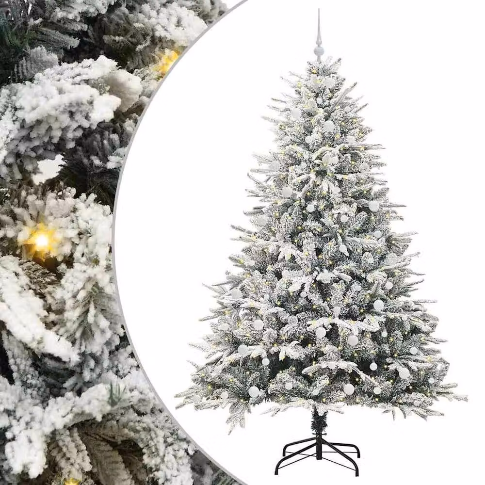 Berkfield Home Realistic Artificial Pre-lit Christmas Tree with Ball Set, Green, Height: 240 cm – 2