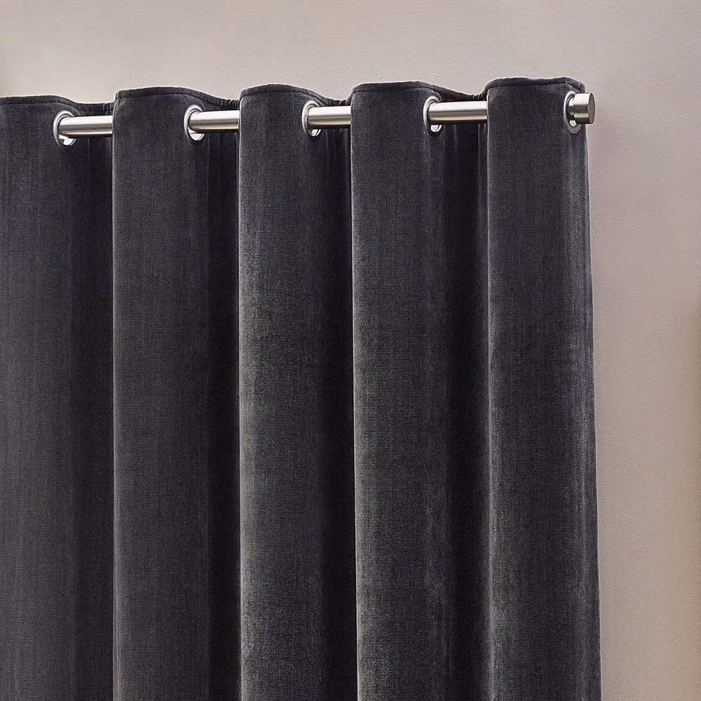 Yard Heavy Chenille Blackout Eyelet Curtain Pair in Anthracite, Width: 168 cm, Drop: 137 cm – 3