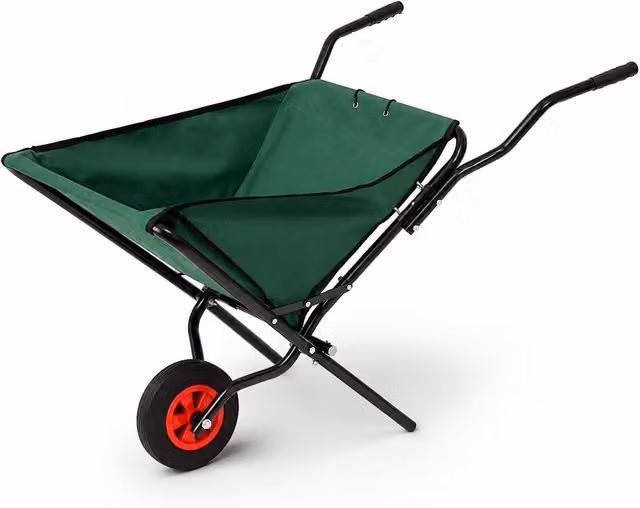 Oypla Lightweight Folding Garden Wheelbarrow in Green – 1