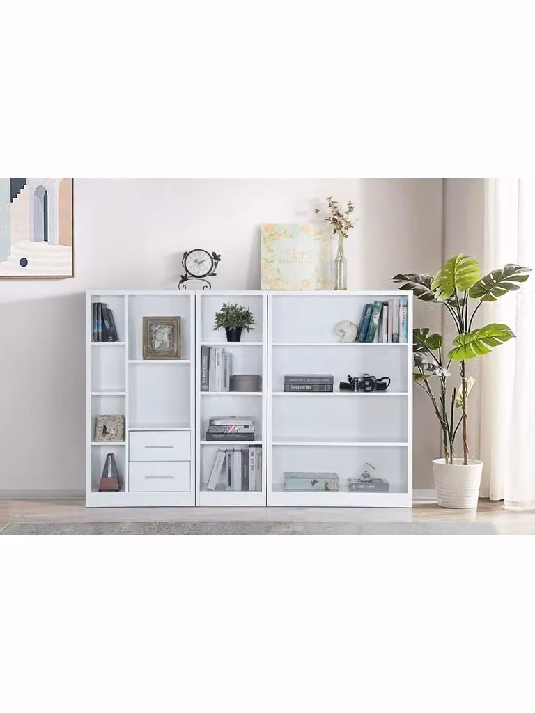 Everyday Metro 3 Piece Modular White MDF Storage Bookcase Set W/D/H: 121 x 79 x 30 cm