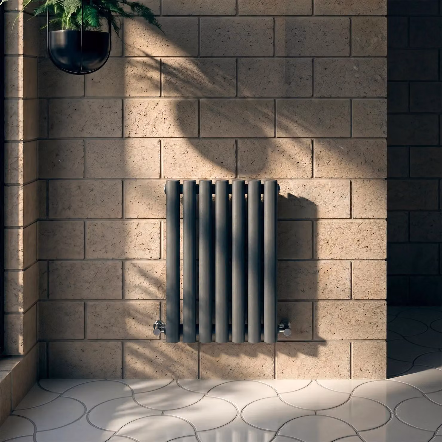 Balterley Embrace Horizontal Double Panel Radiator, Grey Anthracite, W: 60.0 cm, H: 41.2 cm – 5