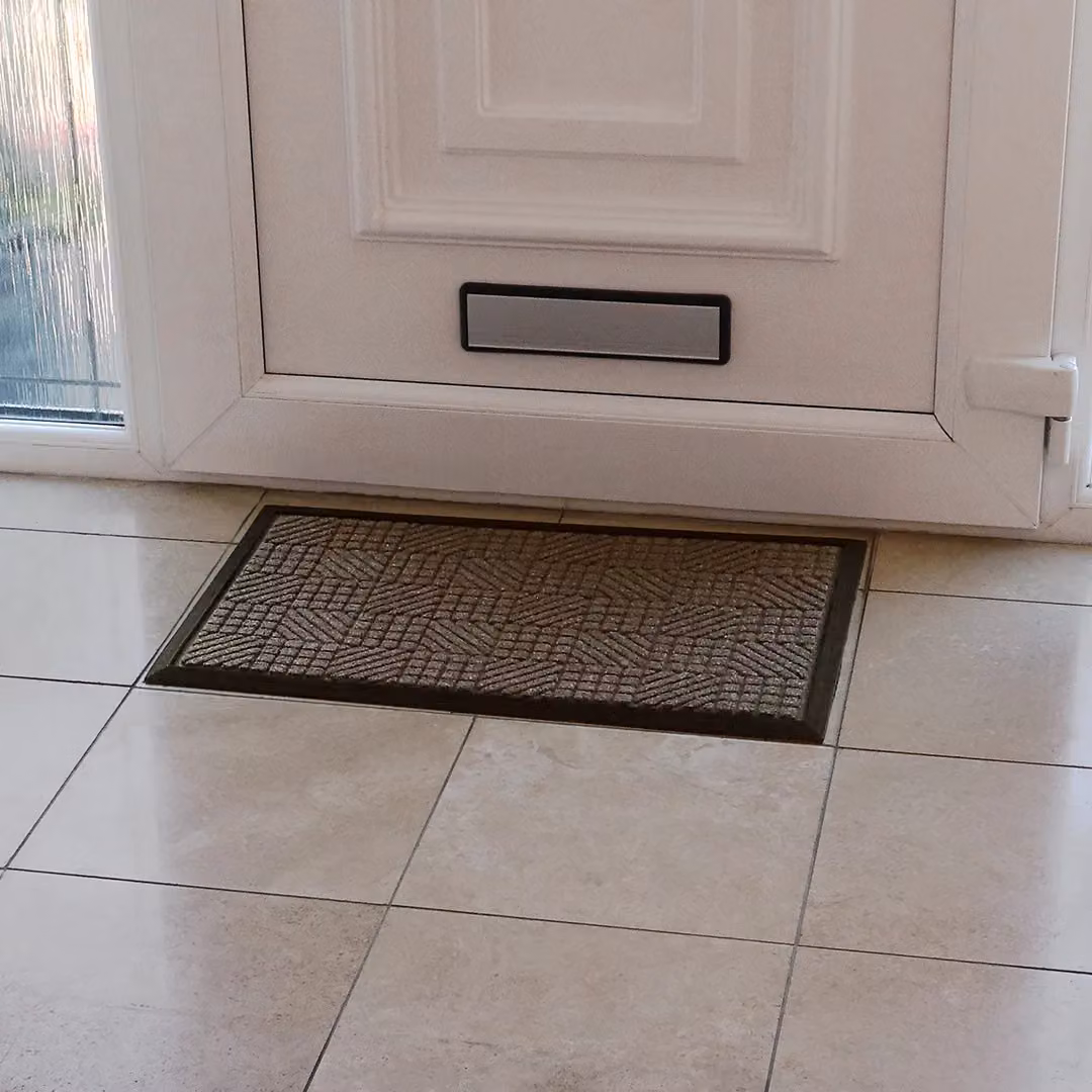 JVL Firth Tile Rubber Backed Doormat, Brown, W: 40 cm, D: 70 cm – 3