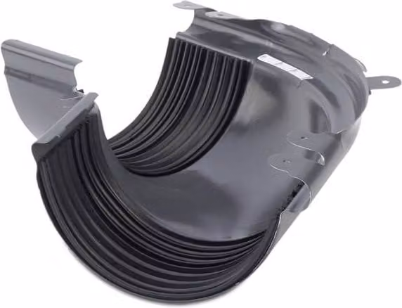Galeco Galvanised Steel Half Round External Adjustable Angle Gutter 135mm Graphite Grey