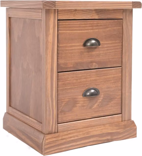 Cabinet Bits Tirolo 2 Drawer Bedside Cabinet in Brown with Gold Details – 1