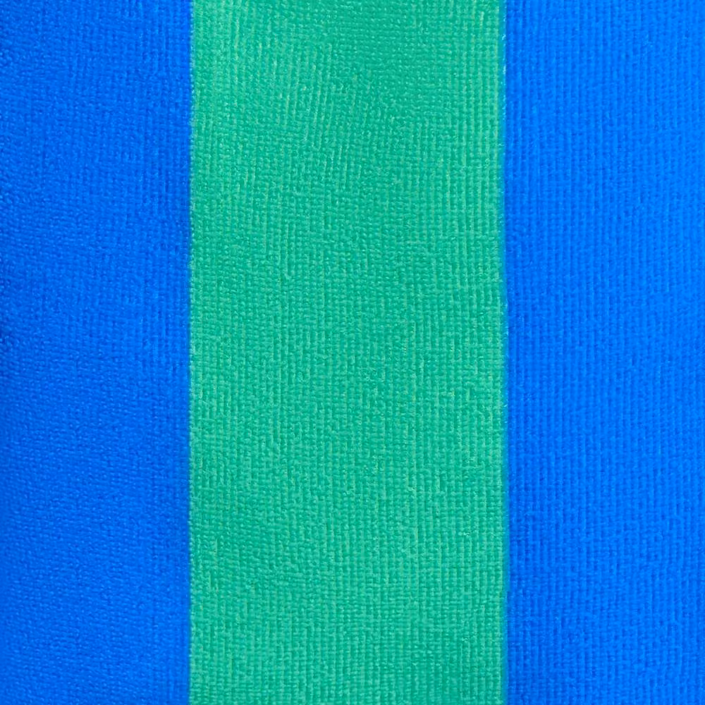 OHS Striped Microfibre Beach Towel with Pocket and Bag, Blue and Green, W: 75 cm, L: 215 cm – 5