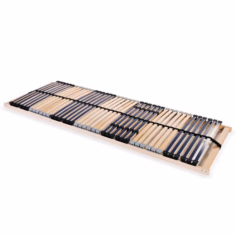 Berkfield Home Slatted Bed Base with 42 Ergonomic Multi-Zone Wood Slats, W: 80 cm, L: 200 cm, Light Brown – 2