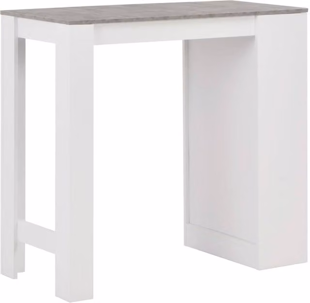 Berkfield Home Beautiful Modern Rectangular Bar Table with Shelf in White and Grey, W/D/H: 110 x 50 x 103 cm