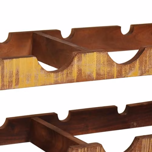 vidaXL Industrial Wall-Mounted Wine Rack in Brown, Solid Wood and Metal, W/D/H: 120 x 45 x 33 cm – 2