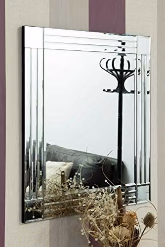 MirrorOutlet Silver Antique Square Wall Mirror, W: 68 cm, H: 58 cm – 2