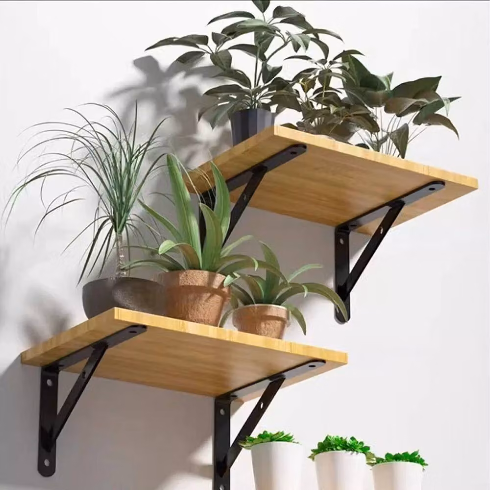 SPETLEK 12-Piece L-Shaped Steel Wall Mounted Shelf Brackets in Matt Black – 5