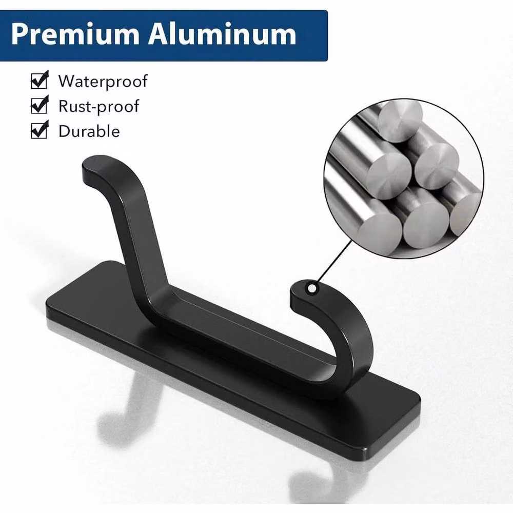 EONLION Self Adhesive Sticky and Strong Hooks in Black, Length: 500 mm – 3