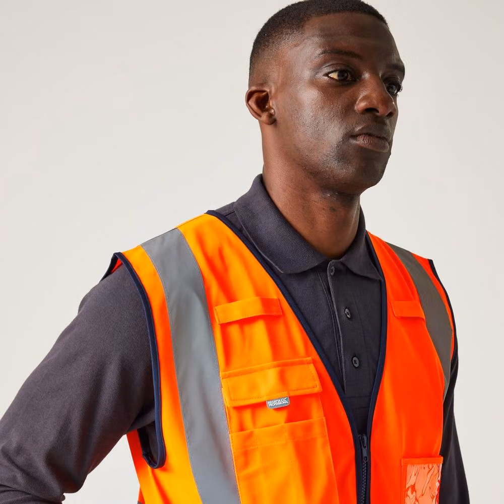 Regatta Men's Hi-vis Executive Vest in Orange, Size: Small – 3