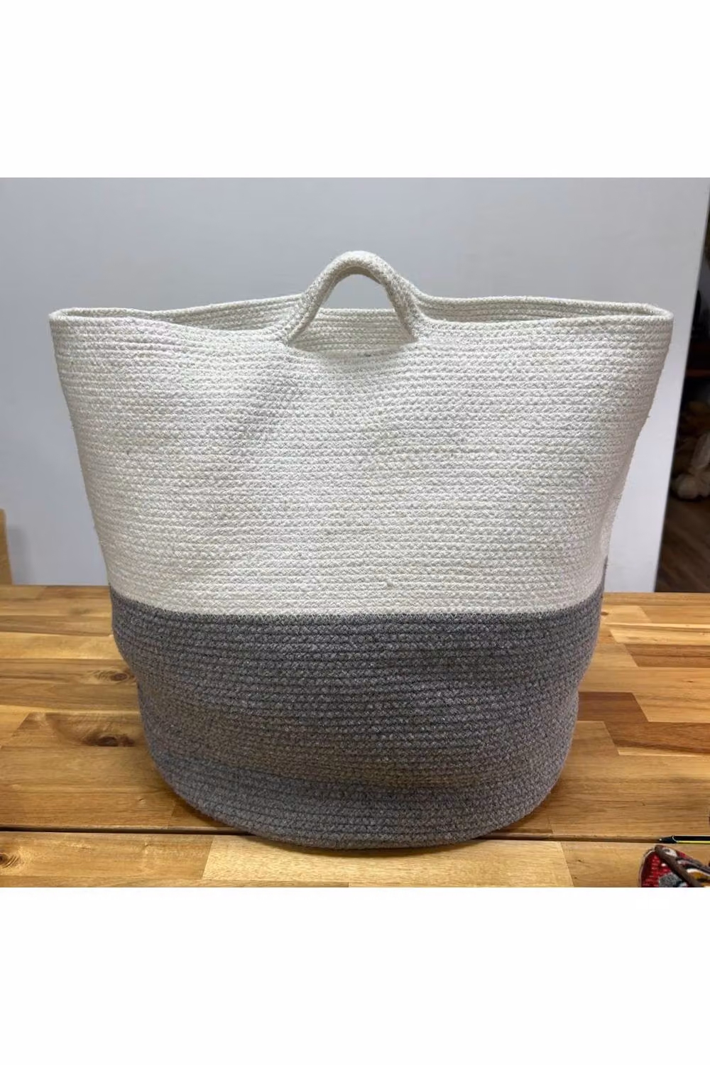 KDMD Cotton Rope Laundry and Storage Basket, Grey, W: 45 cm, D: 40 cm, H: 40 cm – 2