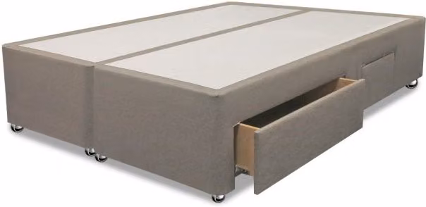 ASC Lunar Plus Upholstered Divan Base in Grey, Super King Size, W/D/H: 200 x 200 cm