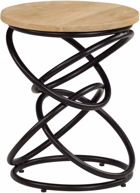 Berkfield Home Round Solid Mango Wood End Table in Brown, W/D/H: 40 x 40 x 50 cm – 1