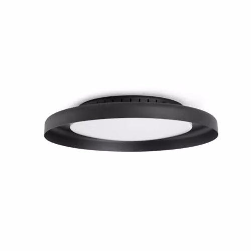 Netlighting Dolme LED Round Flush Ceiling Light Black