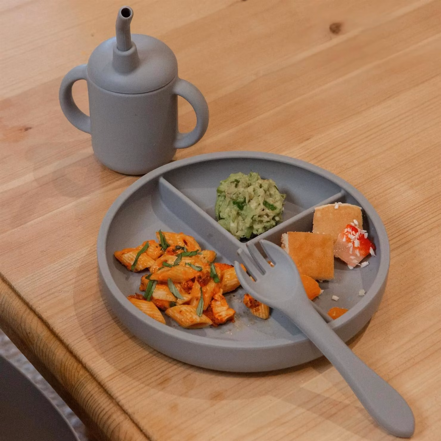 Tiny Dining Ergonomic Silicone Weaning Fork for Babies and Toddlers in Matte Dark Grey, BPA-Free – 4