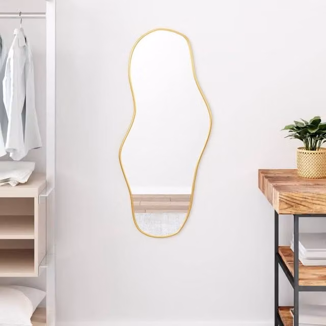 Berkfield Home Minimalist Rectangular Wall Mirror in Gold, W: 90 cm, H: 40 cm – 1