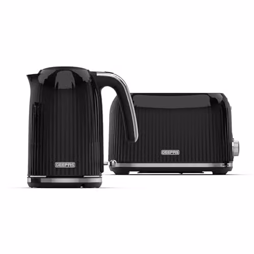 Geepas Fluted Kettle and 2-Slice Toaster Set in Black – 4