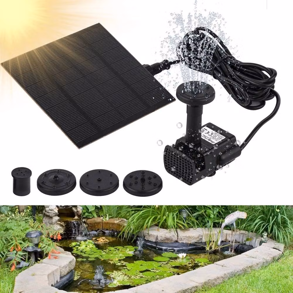 SPETLEK Solar Submersible Pond Fountain Pump in Black – 2