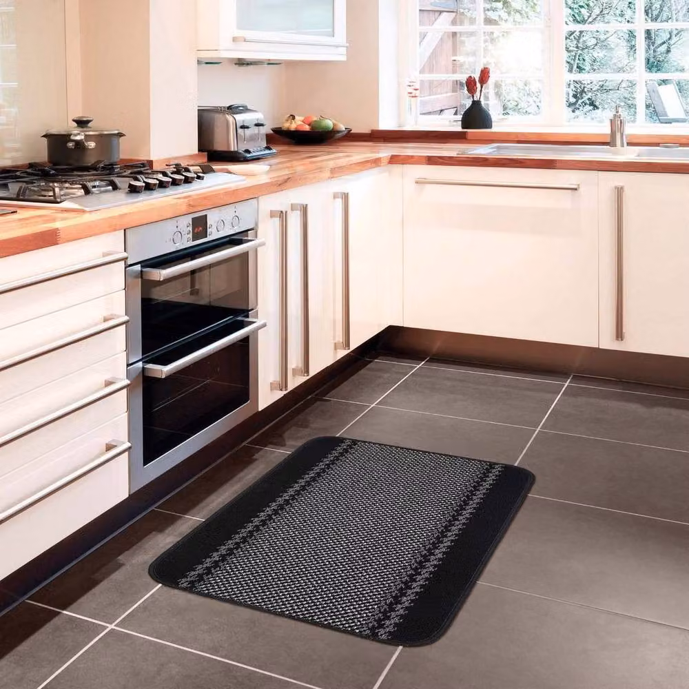 The Rug Shop UK Black Machine Washable Anti-Slip Polypropylene Floor Mat W: 67 cm, L: 180 cm – 2