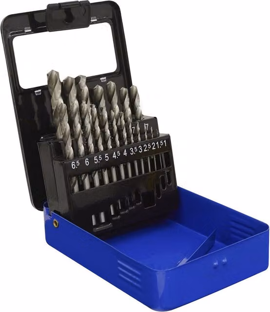 Loops 19 Piece HSS Twist Drill Bit Kit in Silver and Multicolour – 1