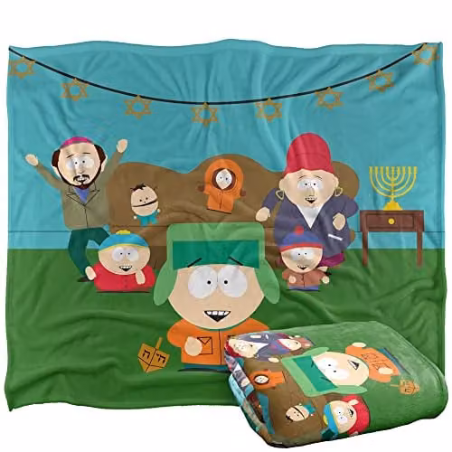 LOGOVISION South Park Kyle Hanukkah Super Soft Fleece Throw Blanket, Multicolour, W: 152 cm, D: 127 cm – 1