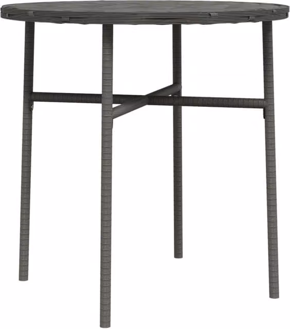 Berkfield Home Grey Poly Rattan Tea Table for Garden and Terrace, W/D/H: 45 x 45 x 45 cm – 1