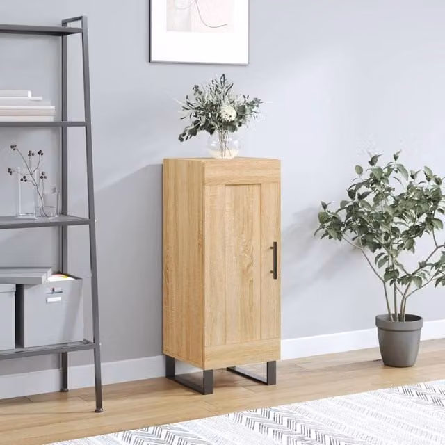 Berkfield Home Sonoma Oak Sideboard in Natural Brown, W/D/H: 34.5 x 34.5 x 90 cm – 1