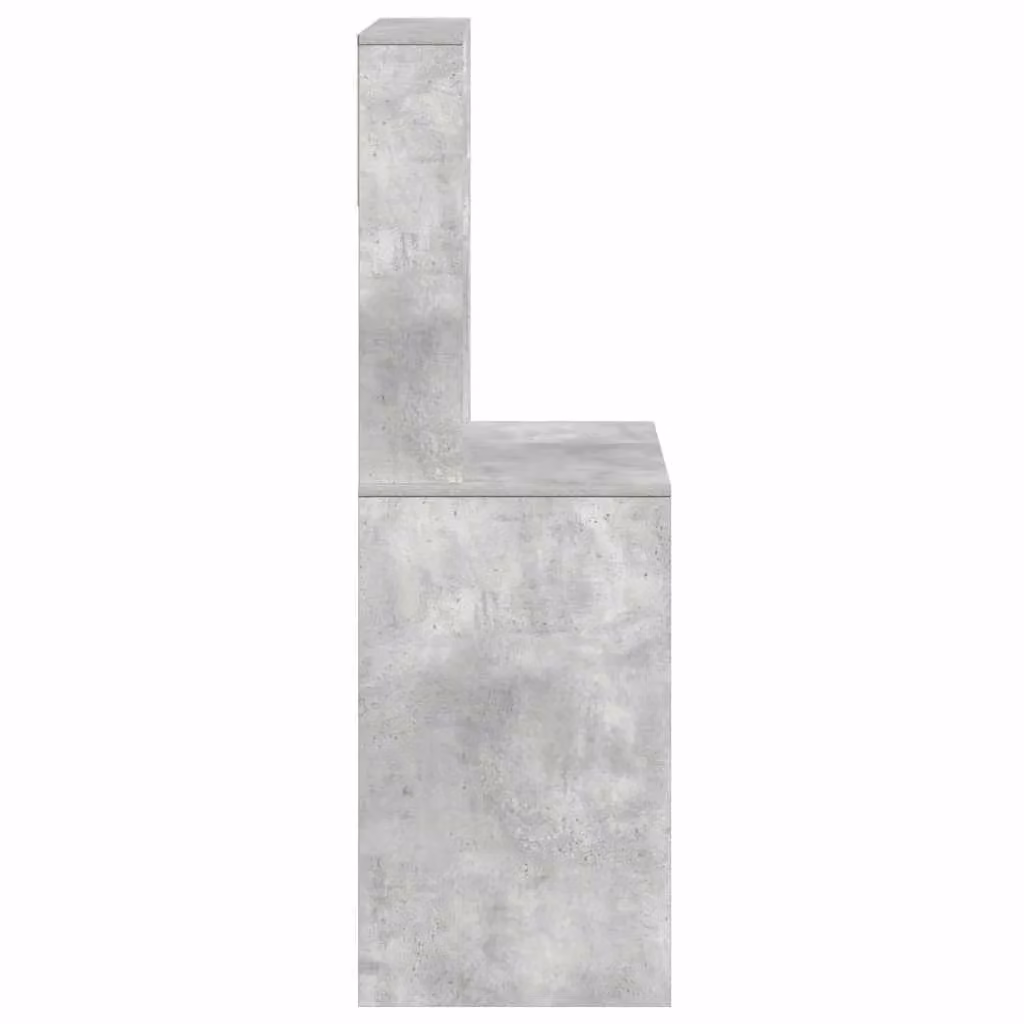 Berkfield Home Computer Desk with Shelves in Grey Engineered Wood, W/D/H: 100 x 45 x 140 cm – 3