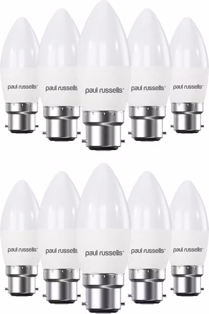 Paul Russells 5.5W Dimmable LED Candle Bulb, B22, 470lm, 6500K Cool White