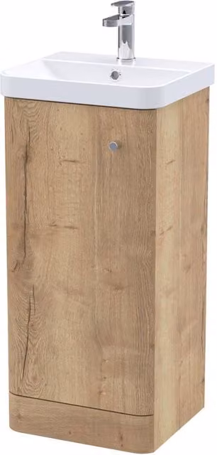 Balterley Flashbrook 1 Door Floor Standing Vanity Basin Unit, Autumn Oak, Brown