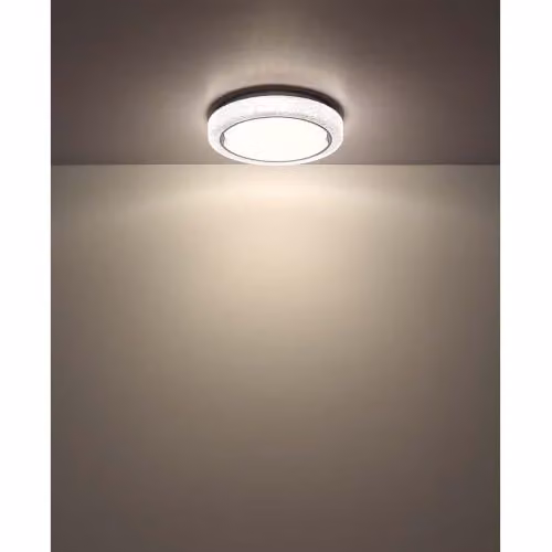 Netlighting Globo Lighting Modern LED Ring Ceiling Light in White and Chrome with Crystals, 24W, 1600 Lumen, Diameter: 40 cm – 5