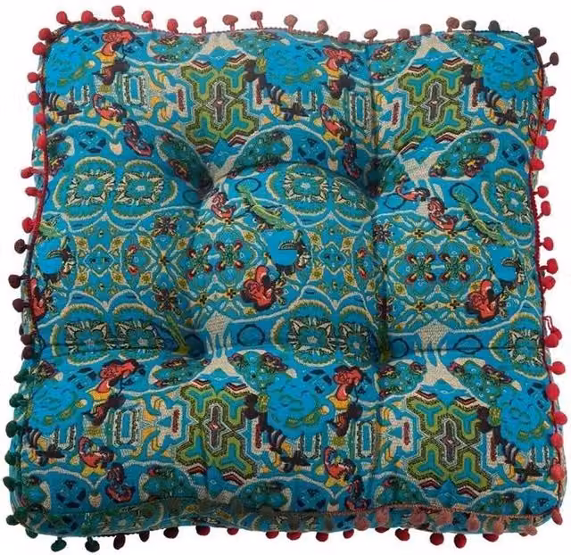 EONLION Bohemian Blue Vintage Square Chair Cushion, W: 120 cm, D: 90 cm – 1