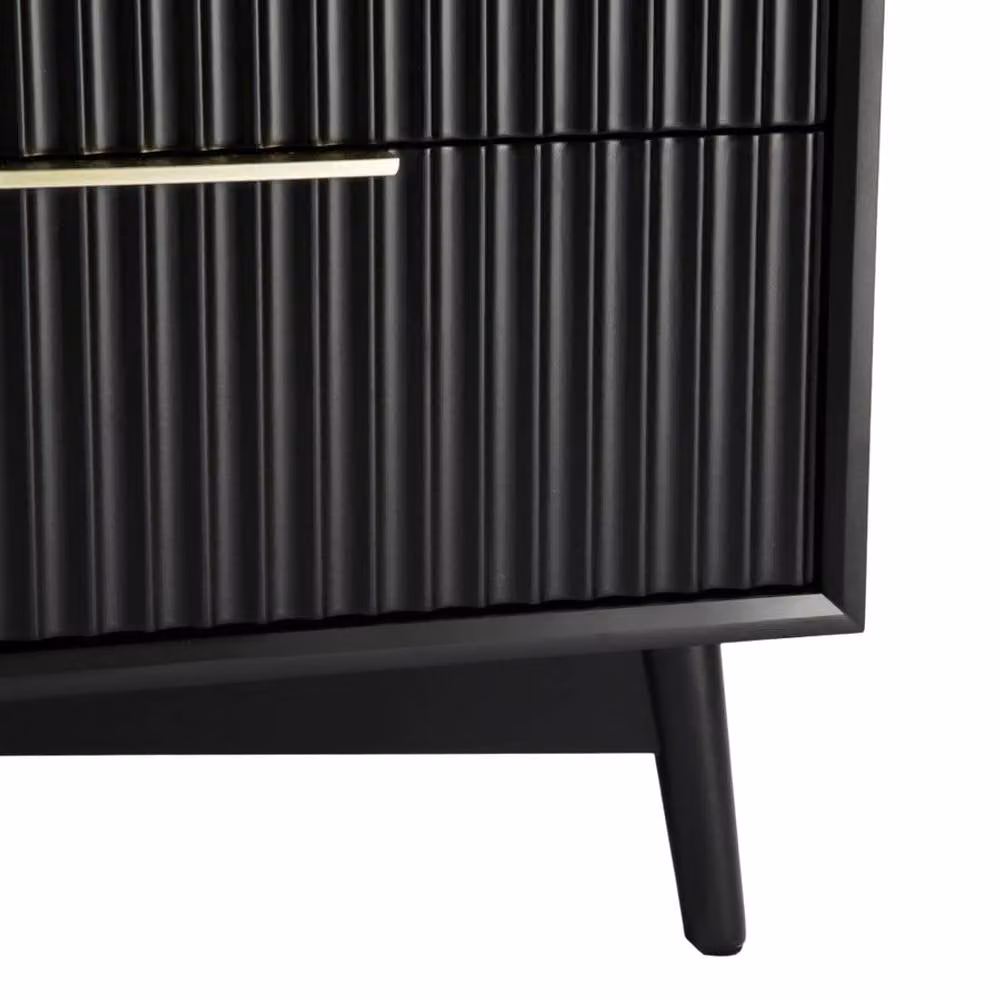 Home Garden Direct Monza 6 Chest of Drawers with Fluted Front in Black – 4