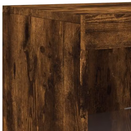 vidaXL Set of 3 Modern Sideboards with Integrated LED Lights in Smoked Oak Brown Engineered Wood – 4