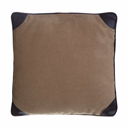 Premier Housewares Square Heritage Texture Cushion in Beige and Brown, W/D/H: 45 x 45 x 8 cm