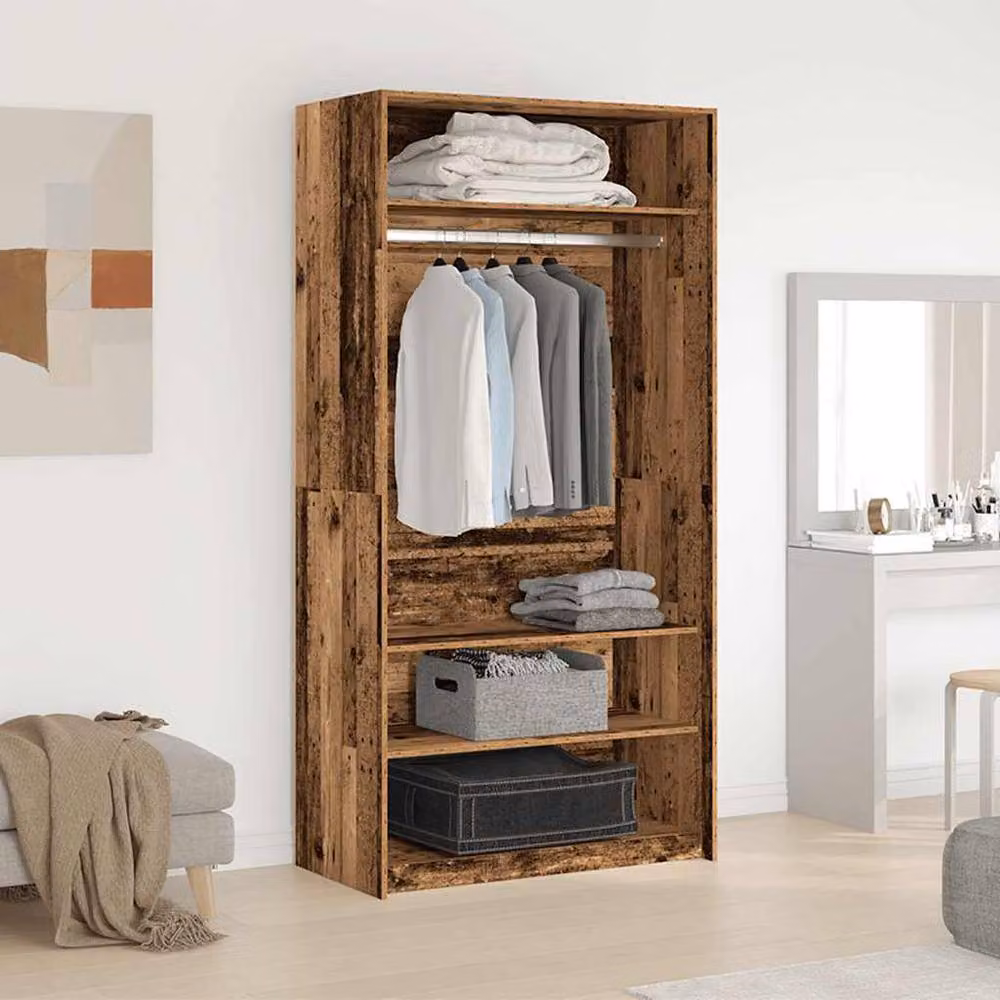 Berkfield Home Old Wood Wardrobe in Brown, W/D/H: 100 x 50 x 200 cm – 3