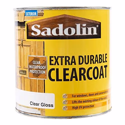 Sadolin Extra Durable Weatherproof Clearcoat Gloss Transparent Wood Finish, 1 l