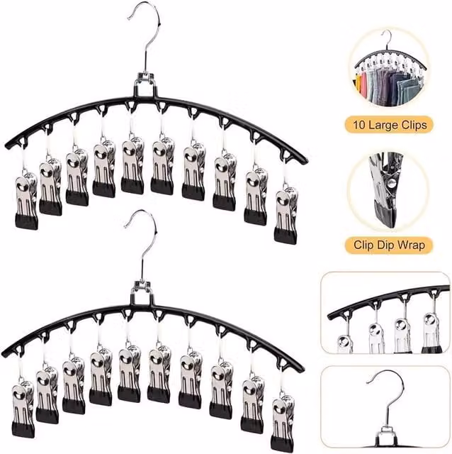 EONLION Metal Hat Hangers and Space Saving Closet Organiser Racks in Black, Width: 100 cm