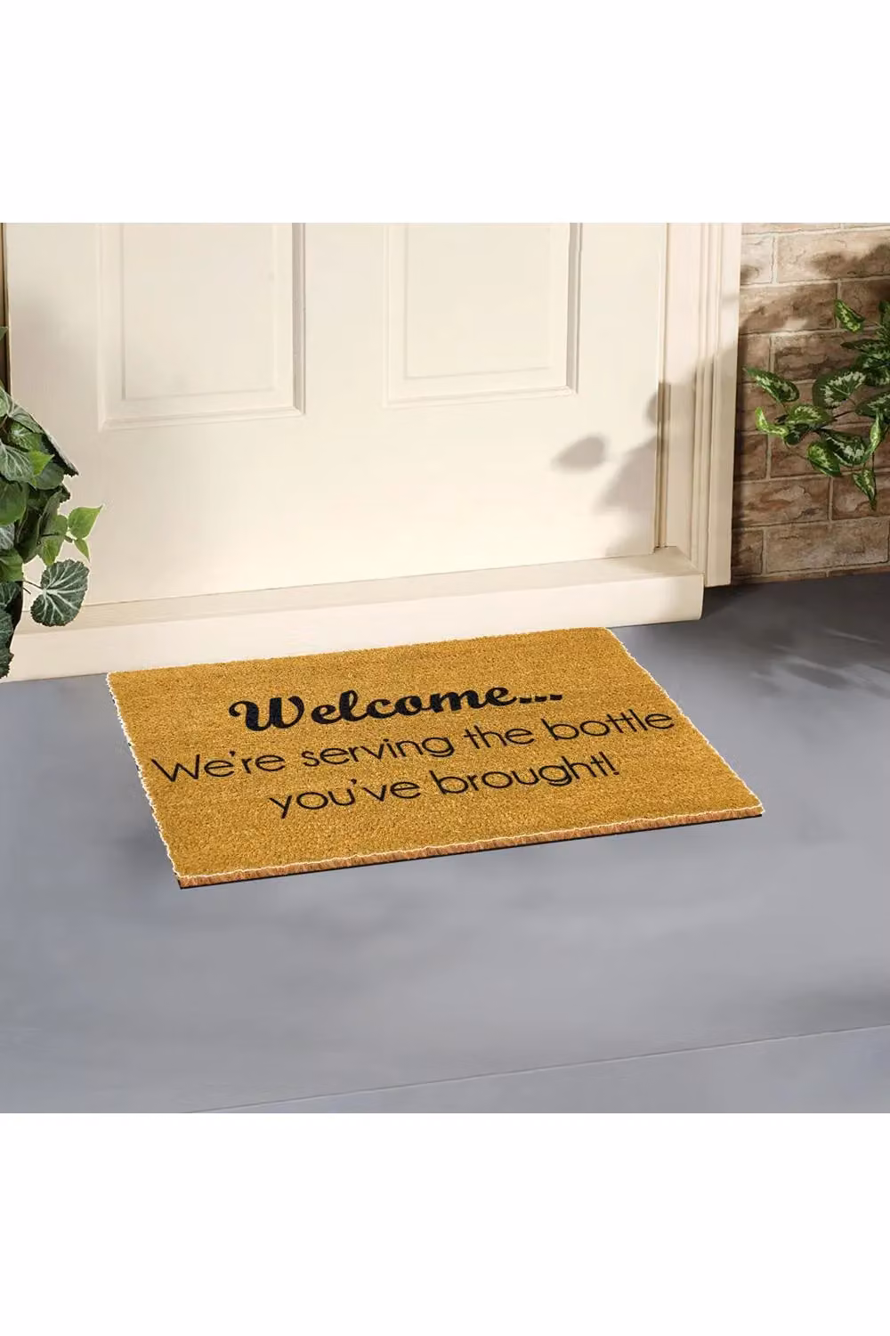 Artsy Mats We're Serving the Bottle you've Brought Doormat, Black and Brown, W: 60 cm, D: 40 cm – 2