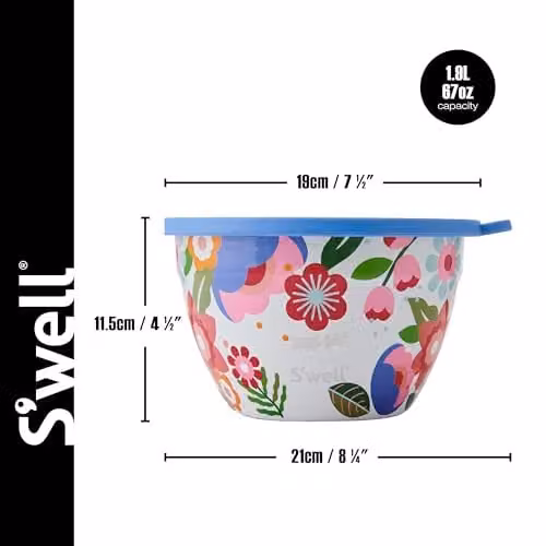 S'well Stainless Steel Salad Bowl Kit with Compartments, 1.9 l, Multicolour – 2