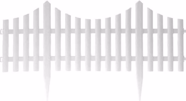 Rowan White Picket Fence Wood Effect Plastic Flexi Edging, 4 Pack